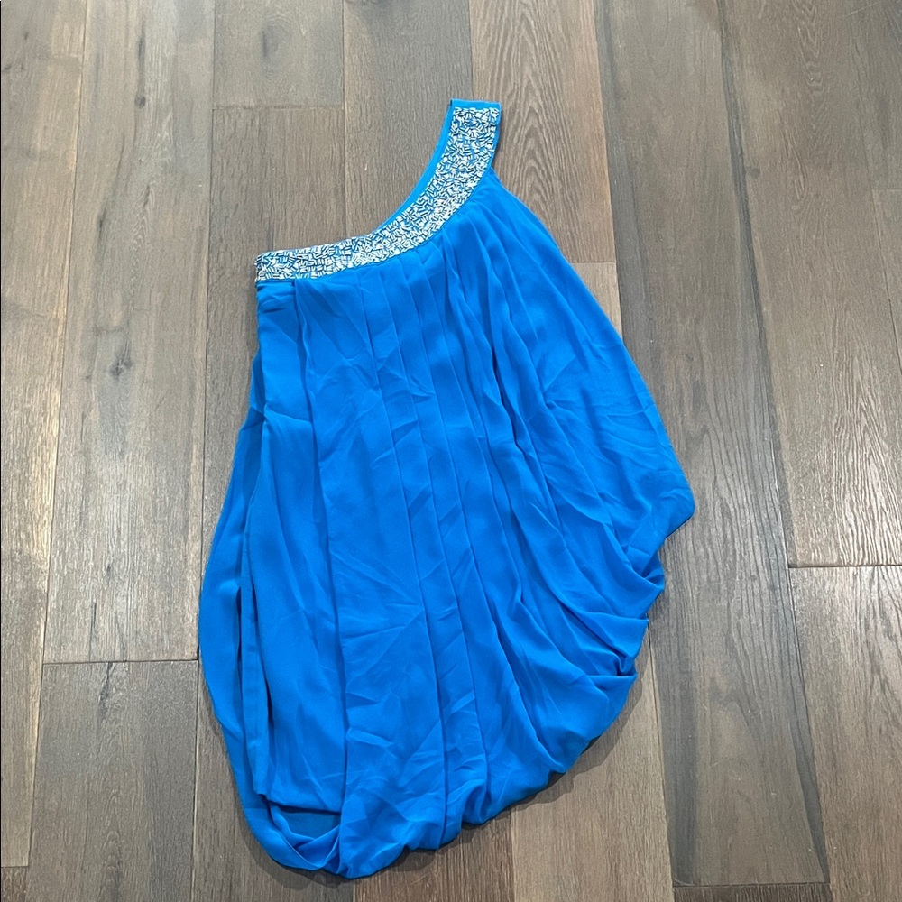 Lipsy Blue One-Shoulder Mini Dress